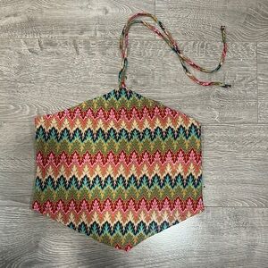 Urban Outfitters Multicolor Patterned Halter Crop Top